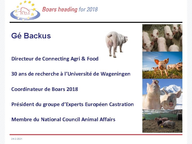 Gé Backus Directeur de Connecting Agri & Food 30 ans de recherche à l’Université