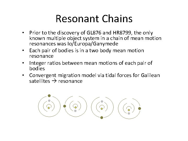Resonant Chains • Prior to the discovery of GL 876 and HR 8799, the Resonant Chains • Prior to the discovery of GL 876 and HR 8799, the