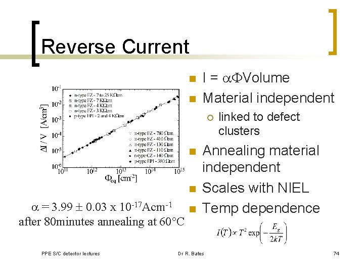 Reverse Current n n I = Volume Material independent ¡ n n = 3.