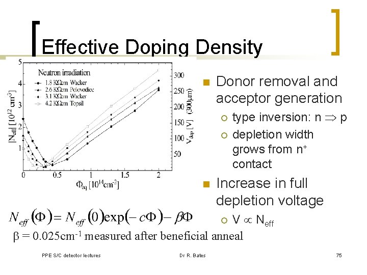 Effective Doping Density n Donor removal and acceptor generation ¡ ¡ n type inversion: