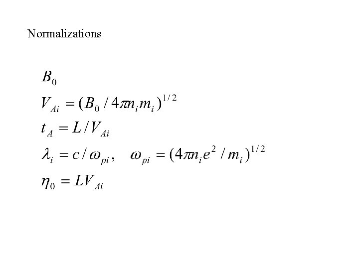 Normalizations 