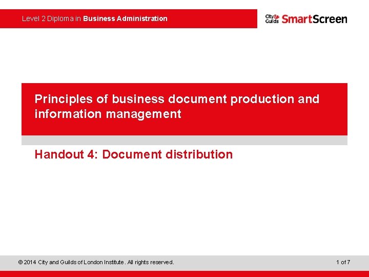 Level 2 Diploma in Business Administration • presentation Power. Point Principles of business document