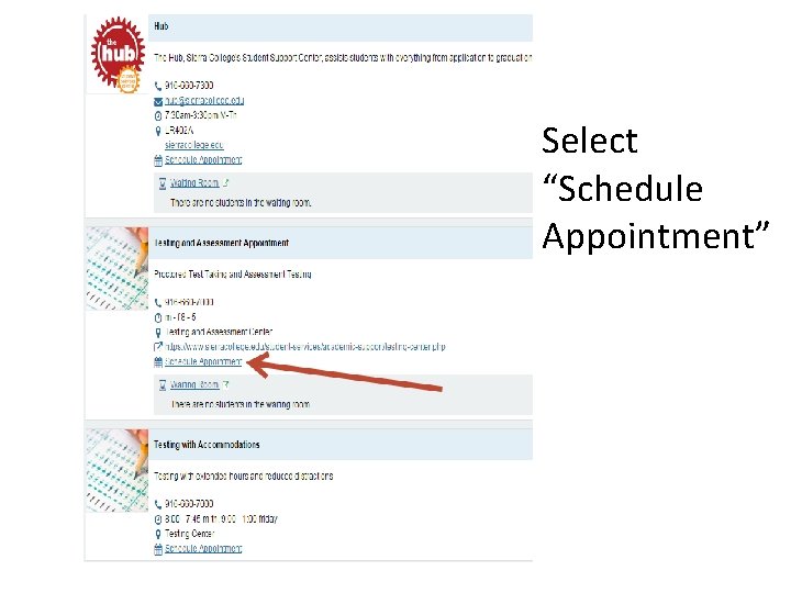 Select “Schedule Appointment” 