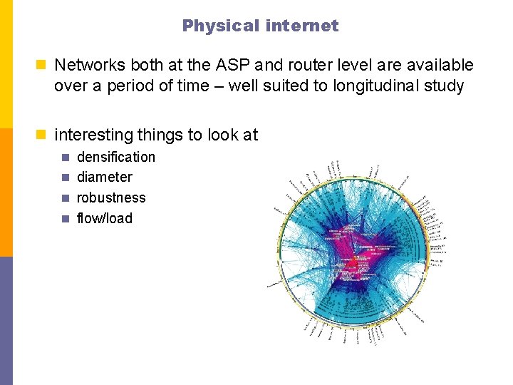 Physical internet n Networks both at the ASP and router level are available over