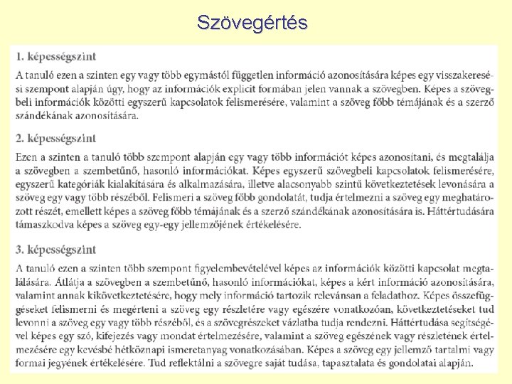 Szövegértés 