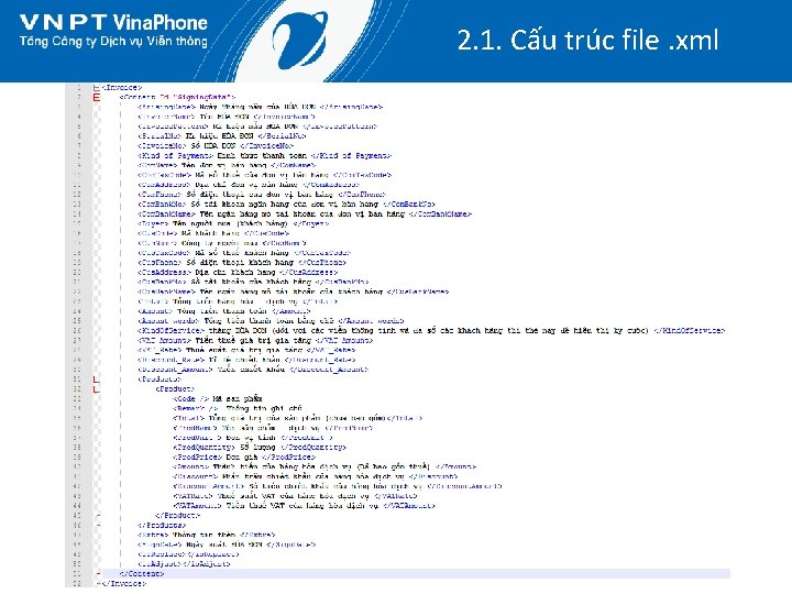 2. 1. Cấu trúc file. xml Công ty Phần mềm VNPT – VNPT Software 2. 1. Cấu trúc file. xml Công ty Phần mềm VNPT – VNPT Software