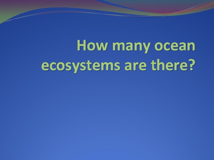 How many ocean ecosystems are there? 