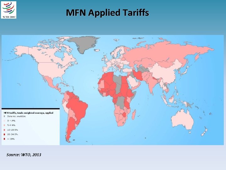 MFN Applied Tariffs Source: WTO, 2013 