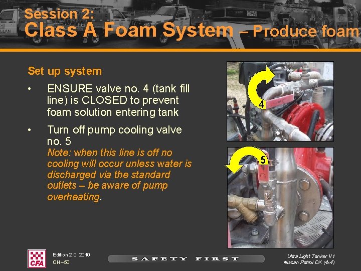 Session 2: Class A Foam System – Produce foam Set up system • • Session 2: Class A Foam System – Produce foam Set up system • •