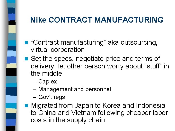 nike contract manufacturing