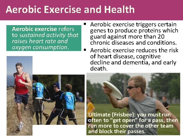 Aerobic Exercise and Health § Aerobic exercise triggers certain Aerobic exercise refers genes to