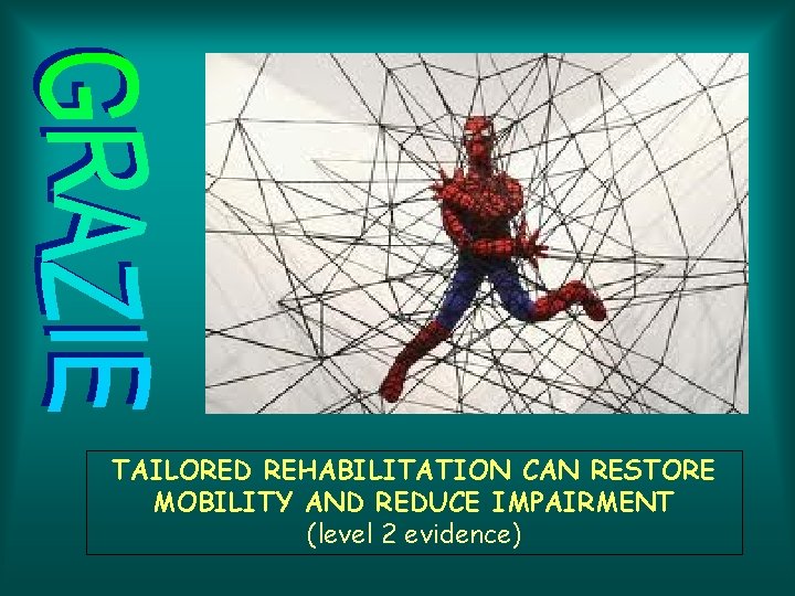 TAILORED REHABILITATION CAN RESTORE MOBILITY AND REDUCE IMPAIRMENT (level 2 evidence) 