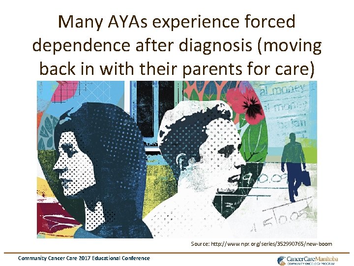 Many AYAs experience forced dependence after diagnosis (moving back in with their parents for