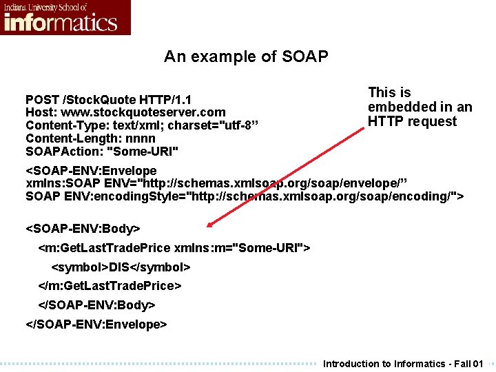 An example of SOAP POST /Stock. Quote HTTP/1. 1 Host: www. stockquoteserver. com Content-Type: An example of SOAP POST /Stock. Quote HTTP/1. 1 Host: www. stockquoteserver. com Content-Type: