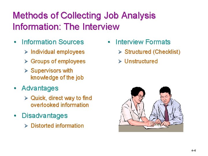 Methods of Collecting Job Analysis Information: The Interview • Information Sources • Interview Formats