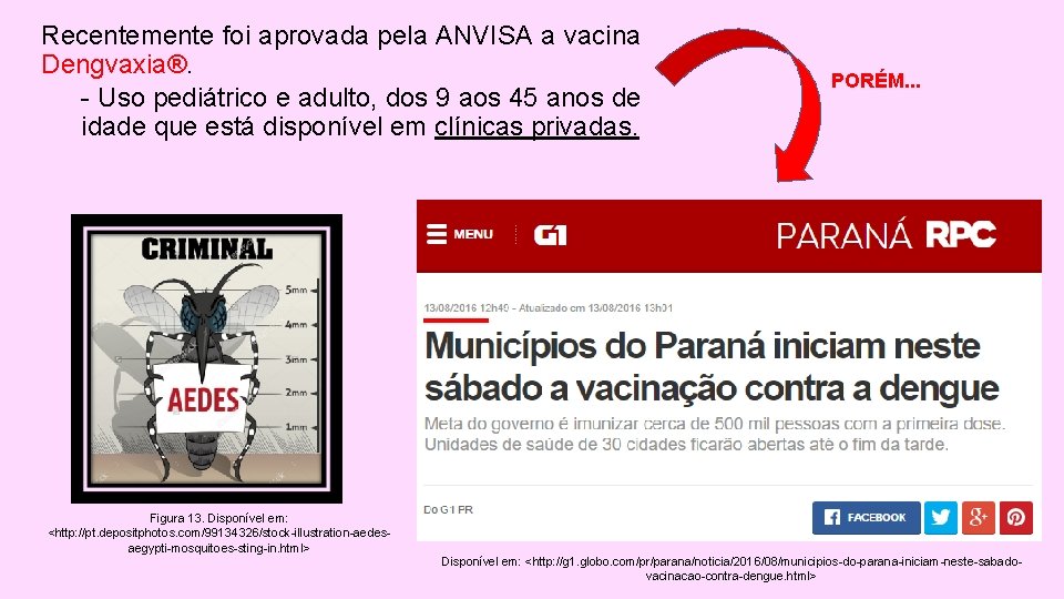 Recentemente foi aprovada pela ANVISA a vacina Dengvaxia®. - Uso pediátrico e adulto, dos