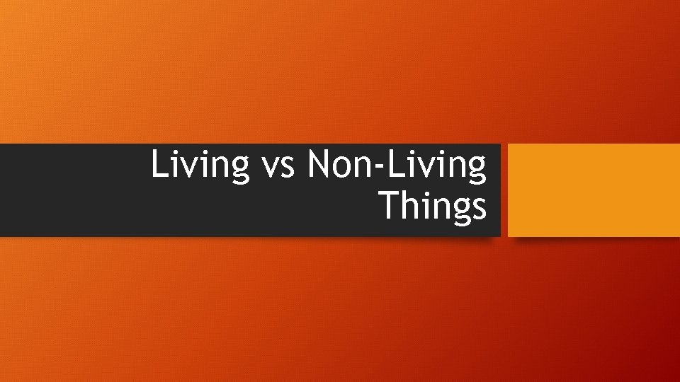 Living vs Non-Living Things 