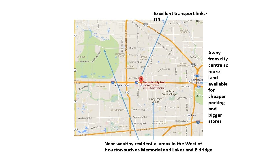 Excellent transport links. I 10 Away from city centre so more land available for