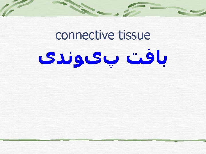 connective tissue ﺑﺎﻓﺖ پیﻮﻧﺪی 