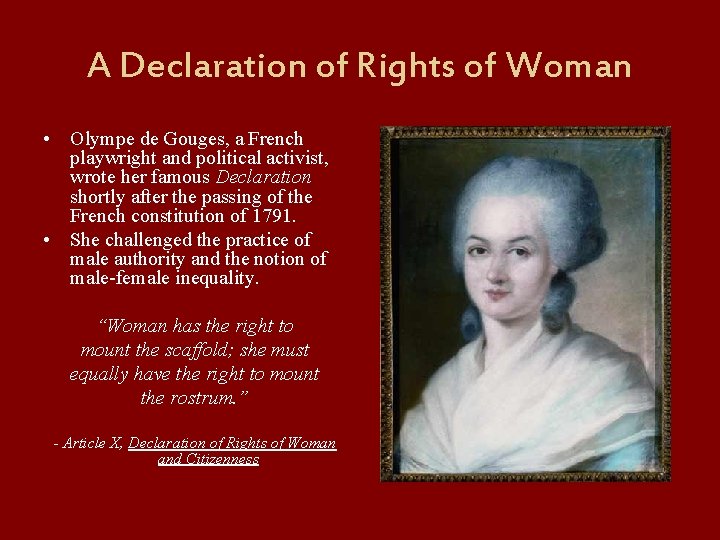 Women and the French Revolution The French Revolution