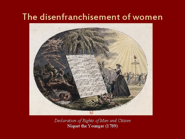 The disenfranchisement of women Declaration of Rights of Man and Citizen Niquet the Younger