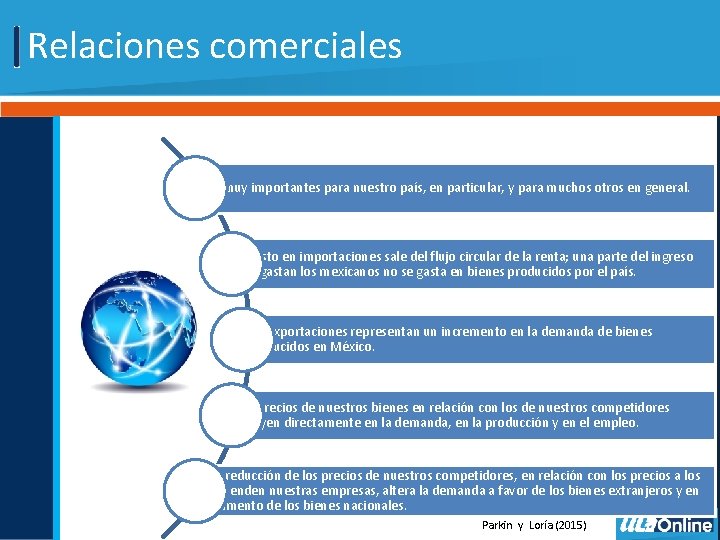 Relaciones comerciales Son muy importantes para nuestro país, en particular, y para muchos otros