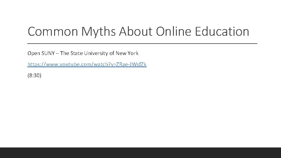 Common Myths About Online Education Open SUNY – The State University of New York