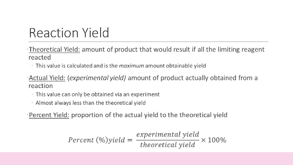 Reaction Yield 