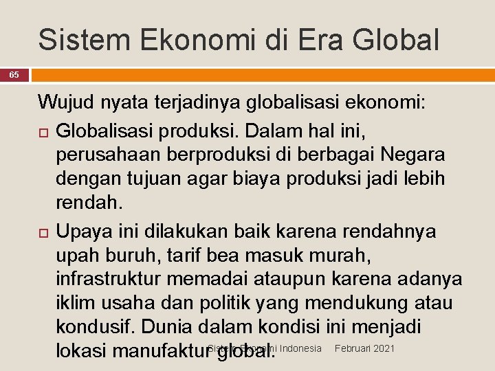 Sistem Ekonomi Indonesia Oleh Rino Desanto W Tlp