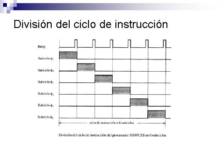 División del ciclo de instrucción 