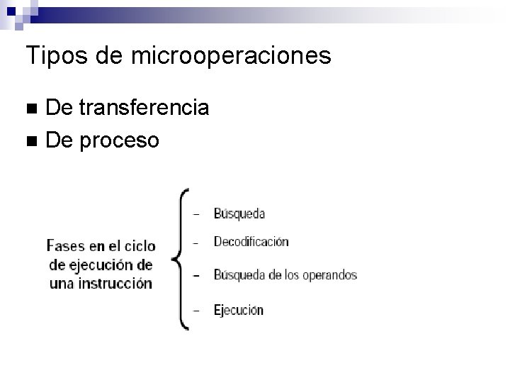 Tipos de microoperaciones De transferencia De proceso 