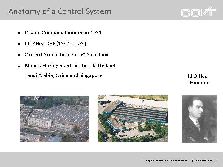 Anatomy of a Control System l Private Company founded in 1931 l I J