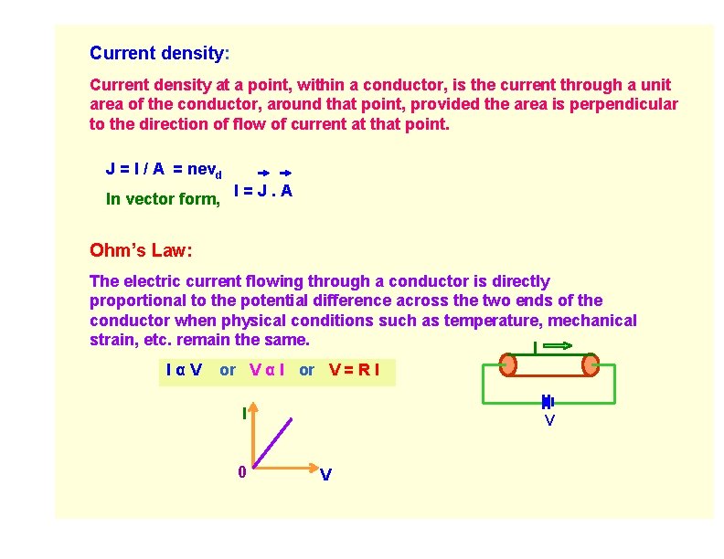 Current density: Current density at a point, within a conductor, is the current through