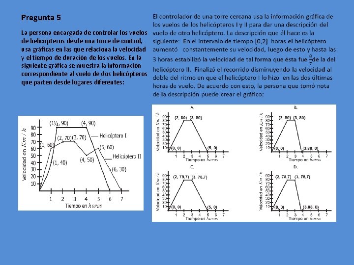 Pregunta 5 • La persona encargada de controlar los vuelos de helicópteros desde una