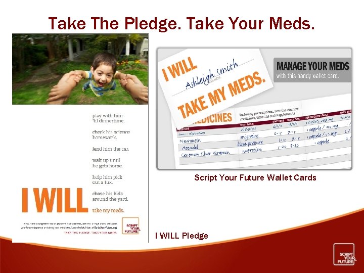 Take The Pledge. Take Your Meds. Script Your Future Wallet Cards I WILL Pledge