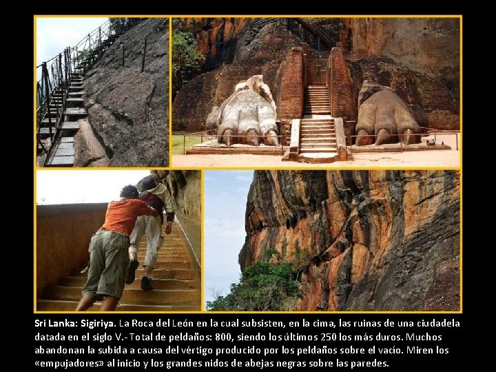 Sri Lanka: Sigiriya. La Roca del León en la cual subsisten, en la cima, Sri Lanka: Sigiriya. La Roca del León en la cual subsisten, en la cima,