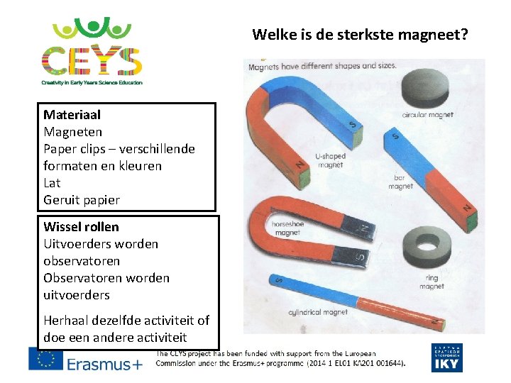 Welke is de sterkste magneet? Materiaal Magneten Paper clips – verschillende formaten en kleuren