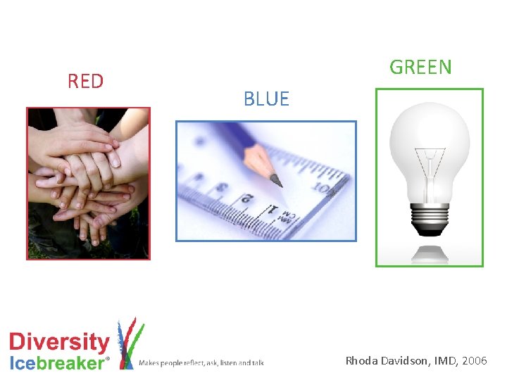 RED GREEN BLUE Rhoda Davidson, IMD, 2006 