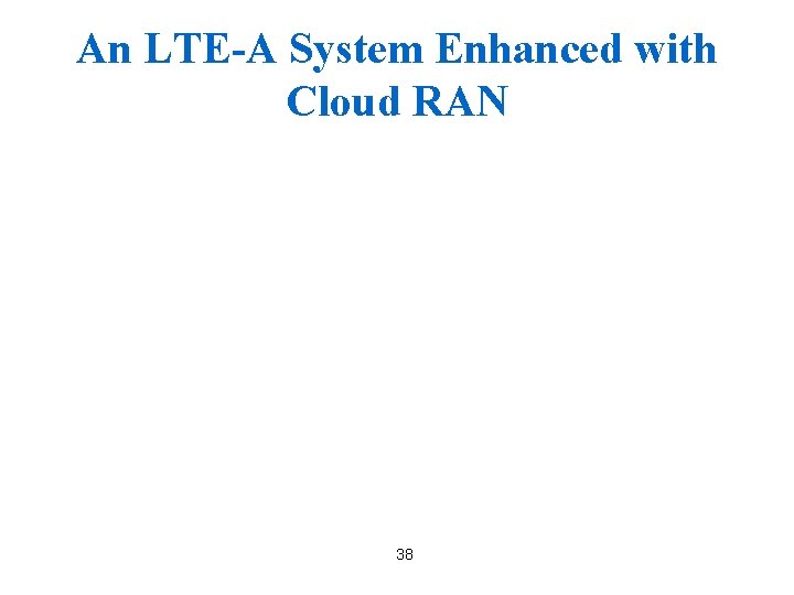 An LTE-A System Enhanced with Cloud RAN 38 