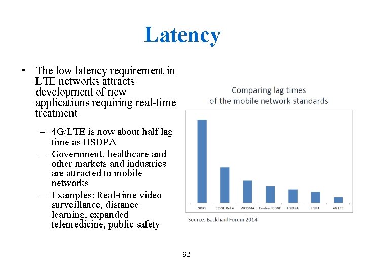 Latency • The low latency requirement in LTE networks attracts development of new applications