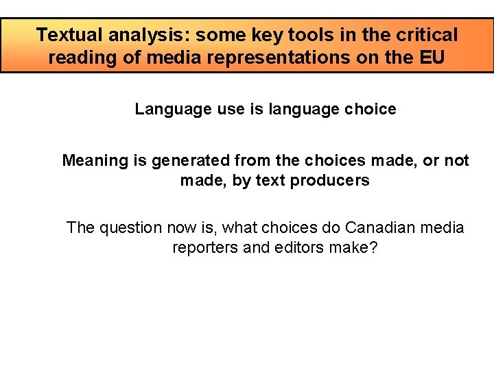 Textual analysis: some key tools in the critical reading of media representations on the