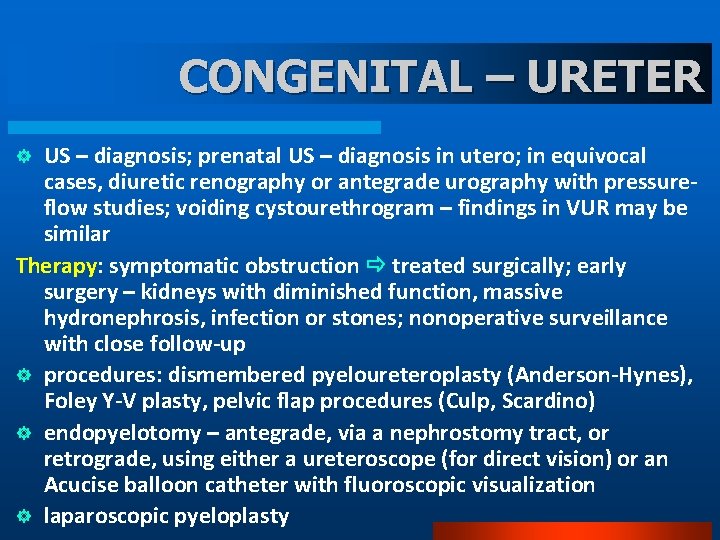 CONGENITAL – URETER US – diagnosis; prenatal US – diagnosis in utero; in equivocal