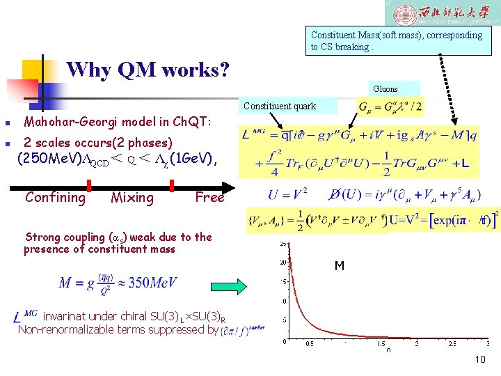 Constituent Mass(soft mass), corresponding to CS breaking. Why QM works? Gluons Constitiuent quark n