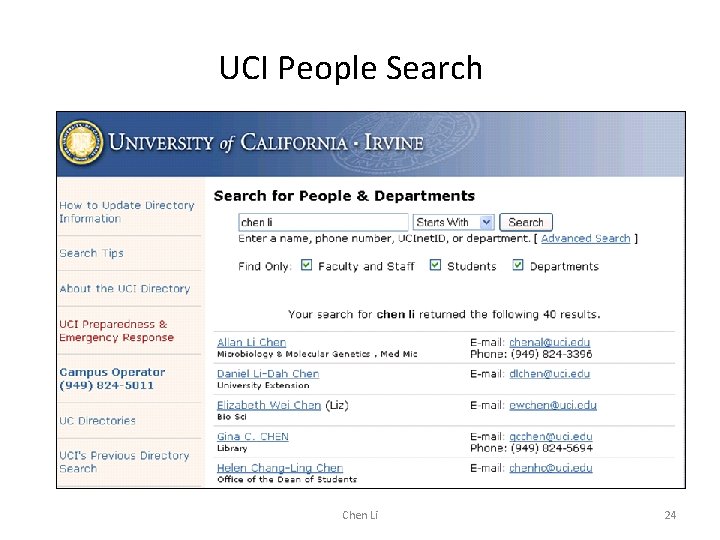 UCI People Search Chen Li 24 
