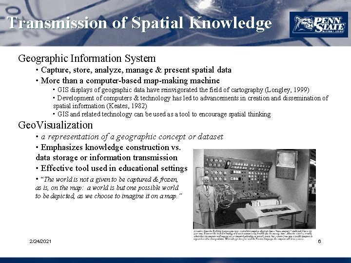 Using Geographic Information Systems GIS and Geo Visualization