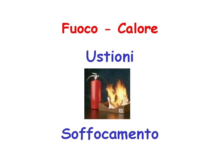 Fuoco - Calore Ustioni Soffocamento 