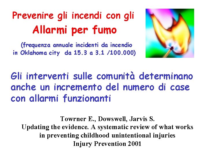 Prevenire gli incendi con gli Allarmi per fumo (frequenza annuale incidenti da incendio in