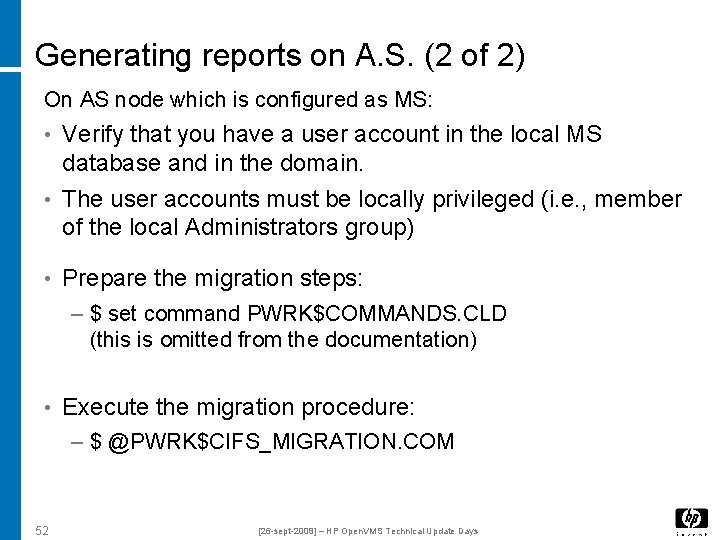 Generating reports on A. S. (2 of 2) On AS node which is configured