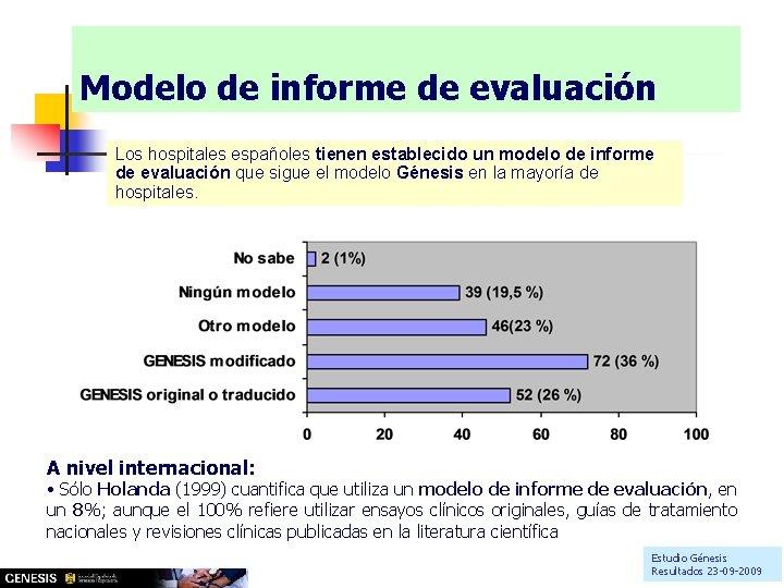 Modelo de informe de evaluación Los hospitales españoles tienen establecido un modelo de informe Modelo de informe de evaluación Los hospitales españoles tienen establecido un modelo de informe