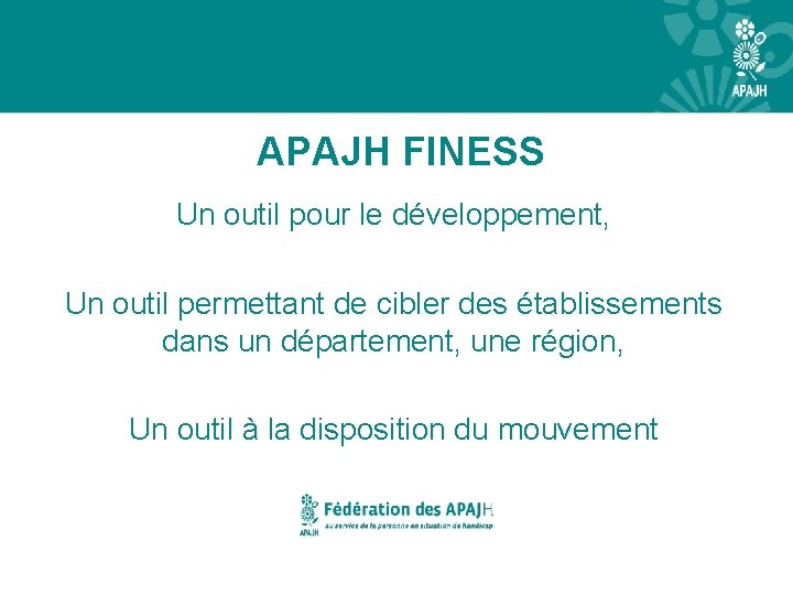 APAJH FINESS Un outil pour le dveloppement Un